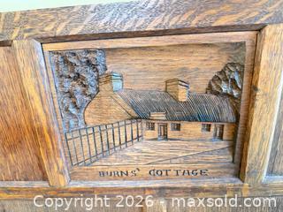 MaxSold Auction: Mixed lot: Oak carved 'BURNS COTTAGE' panel & barley-twist pieces - Victoria (British Columbia, Canada) PARTNER MANAGED Moving Online Auction - Slater Street (CONDO)
