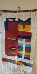 MaxSold Auction: Two Wall Rugs/Hangings — Colorful Folk Tapestry & Small Brown Rug - Victoria (British Columbia, Canada) PARTNER MANAGED Moving Online Auction - Slater Street (CONDO)