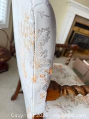 MaxSold Auction: Upholstered Armchair with Barley-Twist Solid Wood Frame - Victoria (British Columbia, Canada) PARTNER MANAGED Moving Online Auction - Slater Street (CONDO)