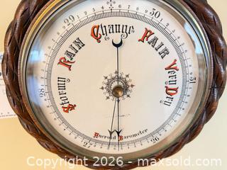 MaxSold Auction: Victorian-Style Wall-Mounted Aneroid Barometer, Approx. 11 inches. - Victoria (British Columbia, Canada) PARTNER MANAGED Moving Online Auction - Slater Street (CONDO)