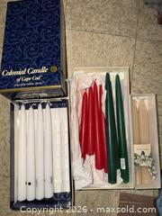 MaxSold Auction: Assorted Candles Lot — Tea Lights, Tapers, Pillars, Beeswax - Wellesley (Massachusetts, USA) PARTNER MANAGED Downsizing Online Auction - Mayo Road