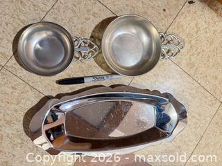 MaxSold Auction: Assorted Pewter Bowls, Plates, Serving Pieces & Flatware - Wellesley (Massachusetts, USA) PARTNER MANAGED Downsizing Online Auction - Mayo Road