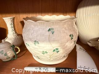 MaxSold Auction: Belleek Shamrock Irish Motif Porcelain China Lot and a snow globe - Wellesley (Massachusetts, USA) PARTNER MANAGED Downsizing Online Auction - Mayo Road