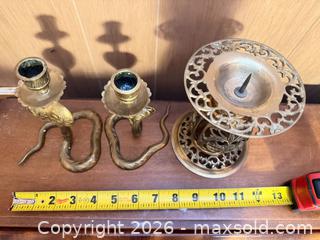 MaxSold Auction: Candlestick / Pricket Candleholders — Brass, Glass & Porcelain, Oil Lamp Fuel - Wellesley (Massachusetts, USA) PARTNER MANAGED Downsizing Online Auction - Mayo Road