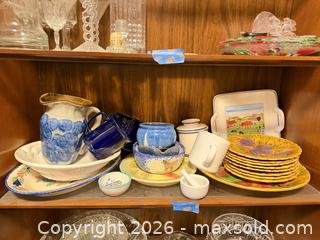 MaxSold Auction: Ceramic Pitcher, Plates, Bowls, Mugs & Mortar & Pestle - Wellesley (Massachusetts, USA) PARTNER MANAGED Downsizing Online Auction - Mayo Road