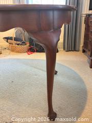 MaxSold Auction: Henkel Harris Wild Black Cherry Oval Dining Table, Queen Anne Legs - Wellesley (Massachusetts, USA) PARTNER MANAGED Downsizing Online Auction - Mayo Road