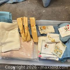 MaxSold Auction: Large Lot of Linens: Tablecloths, Napkins, Placemats & More at - Wellesley (Massachusetts, USA) PARTNER MANAGED Downsizing Online Auction - Mayo Road