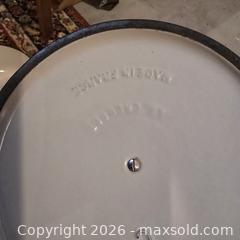 MaxSold Auction: Le Creuset 3-4 Qt Orange Enameled Cast Iron Dutch Oven - Wellesley (Massachusetts, USA) PARTNER MANAGED Downsizing Online Auction - Mayo Road