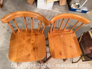 MaxSold Auction: Pair of Solid Wood Spindle-Back Accent Chairs, Honey Finish - Wellesley (Massachusetts, USA) PARTNER MANAGED Downsizing Online Auction - Mayo Road