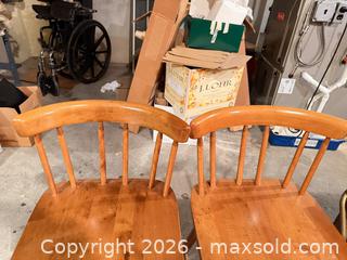 MaxSold Auction: Pair of Solid Wood Spindle-Back Accent Chairs, Honey Finish - Wellesley (Massachusetts, USA) PARTNER MANAGED Downsizing Online Auction - Mayo Road