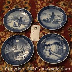 MaxSold Auction: Royal Copenhagen Blue & White Christmas Wall Plate Set of 4 - Wellesley (Massachusetts, USA) PARTNER MANAGED Downsizing Online Auction - Mayo Road