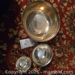 MaxSold Auction: Set of 3 Sterling Silver Bowls, 2.5/4.5/7.5 in - Wellesley (Massachusetts, USA) PARTNER MANAGED Downsizing Online Auction - Mayo Road