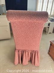 MaxSold Auction: Skirted Slipper / Armless Side Chair in Red Check Fabric - Wellesley (Massachusetts, USA) PARTNER MANAGED Downsizing Online Auction - Mayo Road