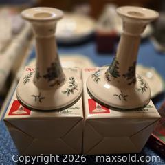 MaxSold Auction: Spode Christmas Tree Tidbit Dish, Serving Plate & Candlestick Pair - Wellesley (Massachusetts, USA) PARTNER MANAGED Downsizing Online Auction - Mayo Road