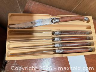 MaxSold Auction: Steak Cutting Utensil Set; Carving Cutting Utensil  & Fork; Decorative Bells  - Wellesley (Massachusetts, USA) PARTNER MANAGED Downsizing Online Auction - Mayo Road