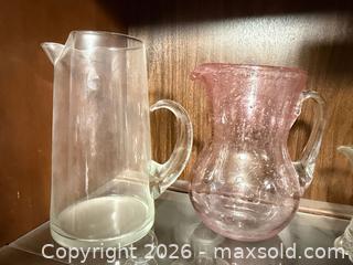 MaxSold Auction: Vintage Mid-Century Glass Pitcher, Creamers, Pink and Purple pitchers - Wellesley (Massachusetts, USA) PARTNER MANAGED Downsizing Online Auction - Mayo Road