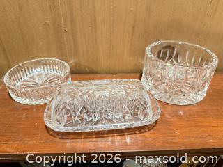 MaxSold Auction: Waterford Crystal Cut Diamond Pattern Assorted Dishes, Set of 4 - Wellesley (Massachusetts, USA) PARTNER MANAGED Downsizing Online Auction - Mayo Road