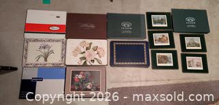 MaxSold Auction: Pimpernel and Williamsburg Rectangular Placemats, Maroon/Black Gold - Wellesley (Massachusetts, USA) PARTNER MANAGED Downsizing Online Auction - Mayo Road