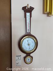 MaxSold Auction: Taylor Wall Barometer Weather Station, Wood with Brass Accents A - Kitchener (Ontario, Canada) Estate Sale Online Auction - Fischer-Hallman Road