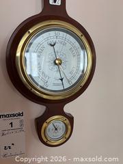 MaxSold Auction: Taylor Wall Barometer Weather Station, Wood with Brass Accents A - Kitchener (Ontario, Canada) Estate Sale Online Auction - Fischer-Hallman Road