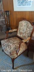 MaxSold Auction: Vintage Upholstered Wood Armchair D - Kitchener (Ontario, Canada) Estate Sale Online Auction - Fischer-Hallman Road
