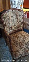 MaxSold Auction: Vintage Upholstered Wood Armchair D - Kitchener (Ontario, Canada) Estate Sale Online Auction - Fischer-Hallman Road