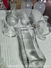 MaxSold Auction: 6 Glass Vases/ Decanter/ decor pieces - Burnaby (British Columbia, Canada) SELLER MANAGED Downsizing Online Auction - Claude Avenue