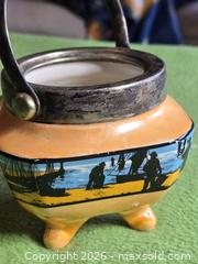 MaxSold Auction: Antique Orange Lusterware  Jar.   - Burnaby (British Columbia, Canada) SELLER MANAGED Downsizing Online Auction - Claude Avenue