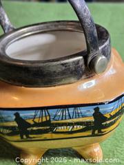 MaxSold Auction: Antique Orange Lusterware  Jar.   - Burnaby (British Columbia, Canada) SELLER MANAGED Downsizing Online Auction - Claude Avenue