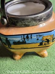 MaxSold Auction: Antique Orange Lusterware  Jar.   - Burnaby (British Columbia, Canada) SELLER MANAGED Downsizing Online Auction - Claude Avenue