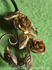 MaxSold Auction: Bond Boyd sterling Floral Brooch with gold. Jewelry. - Burnaby (British Columbia, Canada) SELLER MANAGED Downsizing Online Auction - Claude Avenue