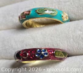 MaxSold Auction:  Cloisonné rings.  Jewelry. - Burnaby (British Columbia, Canada) SELLER MANAGED Downsizing Online Auction - Claude Avenue