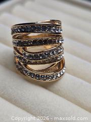 MaxSold Auction: Costume jewelry.  ring with multiple bands /  faux diamonds. - Burnaby (British Columbia, Canada) SELLER MANAGED Downsizing Online Auction - Claude Avenue