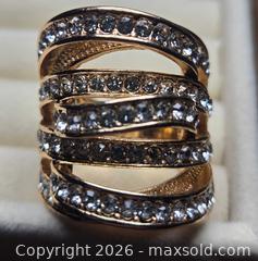 MaxSold Auction: Costume jewelry.  ring with multiple bands /  faux diamonds. - Burnaby (British Columbia, Canada) SELLER MANAGED Downsizing Online Auction - Claude Avenue