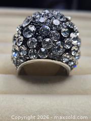 MaxSold Auction: Costume Jewelry.  Silver tone and large round faux diamond top. - Burnaby (British Columbia, Canada) SELLER MANAGED Downsizing Online Auction - Claude Avenue