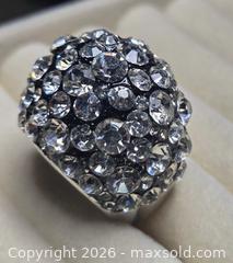 MaxSold Auction: Costume Jewelry.  Silver tone and large round faux diamond top. - Burnaby (British Columbia, Canada) SELLER MANAGED Downsizing Online Auction - Claude Avenue