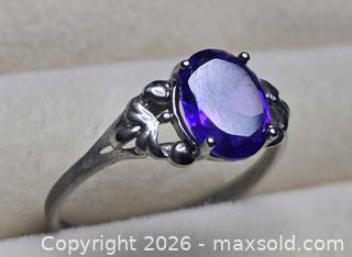MaxSold Auction: Costume Jewelry.  Silver tone ring with purple  solitare stone - Burnaby (British Columbia, Canada) SELLER MANAGED Downsizing Online Auction - Claude Avenue