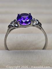 MaxSold Auction: Costume Jewelry.  Silver tone ring with purple  solitare stone - Burnaby (British Columbia, Canada) SELLER MANAGED Downsizing Online Auction - Claude Avenue