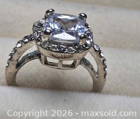 MaxSold Auction: Costume Jewelry.  Silver tone with Large solitaire and  side stones - Burnaby (British Columbia, Canada) SELLER MANAGED Downsizing Online Auction - Claude Avenue