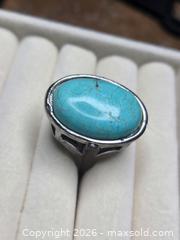 MaxSold Auction: Costume Jewelry. Silver tone with  Turquoise colored Cabochon - Burnaby (British Columbia, Canada) SELLER MANAGED Downsizing Online Auction - Claude Avenue