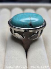 MaxSold Auction: Costume Jewelry. Silver tone with  Turquoise colored Cabochon - Burnaby (British Columbia, Canada) SELLER MANAGED Downsizing Online Auction - Claude Avenue