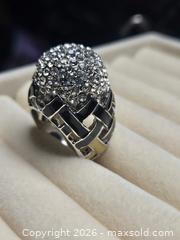 MaxSold Auction: Costume Jewelry. Tall ring.  Cross pieces with Bling ball on top. - Burnaby (British Columbia, Canada) SELLER MANAGED Downsizing Online Auction - Claude Avenue