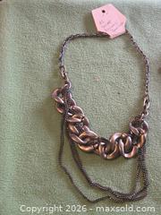 MaxSold Auction: Jewelry - Multiple strand multi size link brass/ gold tone necklace - Burnaby (British Columbia, Canada) SELLER MANAGED Downsizing Online Auction - Claude Avenue