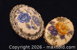 MaxSold Auction: Jewelry. 2 floral Brooches.  One vintage West Germany. - Burnaby (British Columbia, Canada) SELLER MANAGED Downsizing Online Auction - Claude Avenue