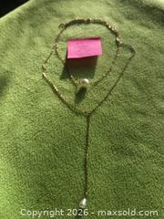 MaxSold Auction: Jewelry.   2 layer gold tone chain with 2 pearls - Burnaby (British Columbia, Canada) SELLER MANAGED Downsizing Online Auction - Claude Avenue