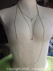 MaxSold Auction: Jewelry.   3 strand gold tone chain with 2 faux diamonds - Burnaby (British Columbia, Canada) SELLER MANAGED Downsizing Online Auction - Claude Avenue