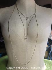 MaxSold Auction: Jewelry.   3 strand gold tone chain with 2 faux diamonds - Burnaby (British Columbia, Canada) SELLER MANAGED Downsizing Online Auction - Claude Avenue