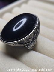 MaxSold Auction: Jewelry. Black Stone and Silver tone Flexible size ring - Burnaby (British Columbia, Canada) SELLER MANAGED Downsizing Online Auction - Claude Avenue