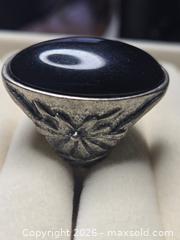 MaxSold Auction: Jewelry. Black Stone and Silver tone Flexible size ring - Burnaby (British Columbia, Canada) SELLER MANAGED Downsizing Online Auction - Claude Avenue