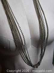 MaxSold Auction: Jewelry.  Brass toned and rhinestone Long chain necklace - Burnaby (British Columbia, Canada) SELLER MANAGED Downsizing Online Auction - Claude Avenue
